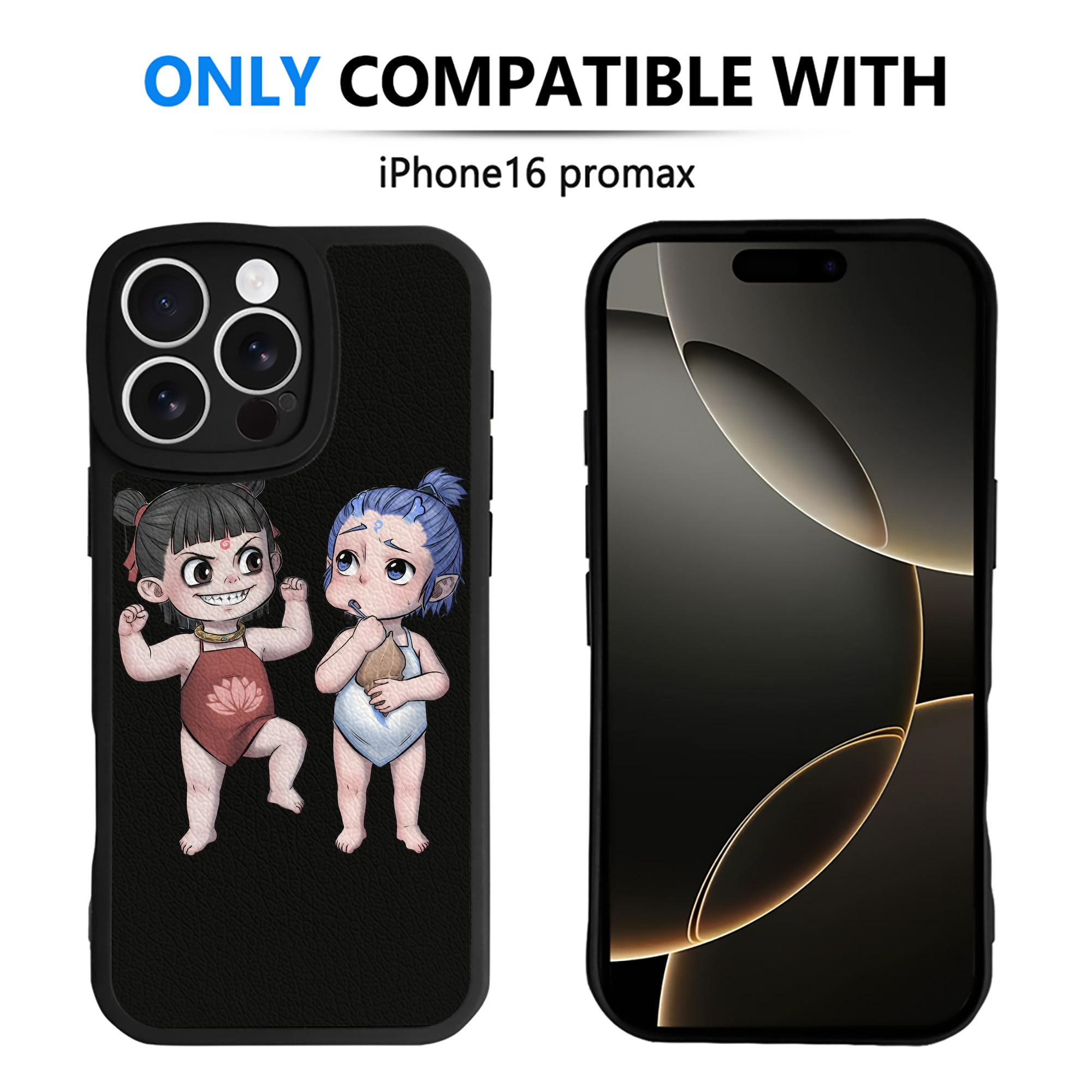 （画像用） Ne Zha 2 ナタ 魔童の大暴れ 【iPhone 16シリーズ対応】シリコンスマホケース（レザー調） 材質：シリコン